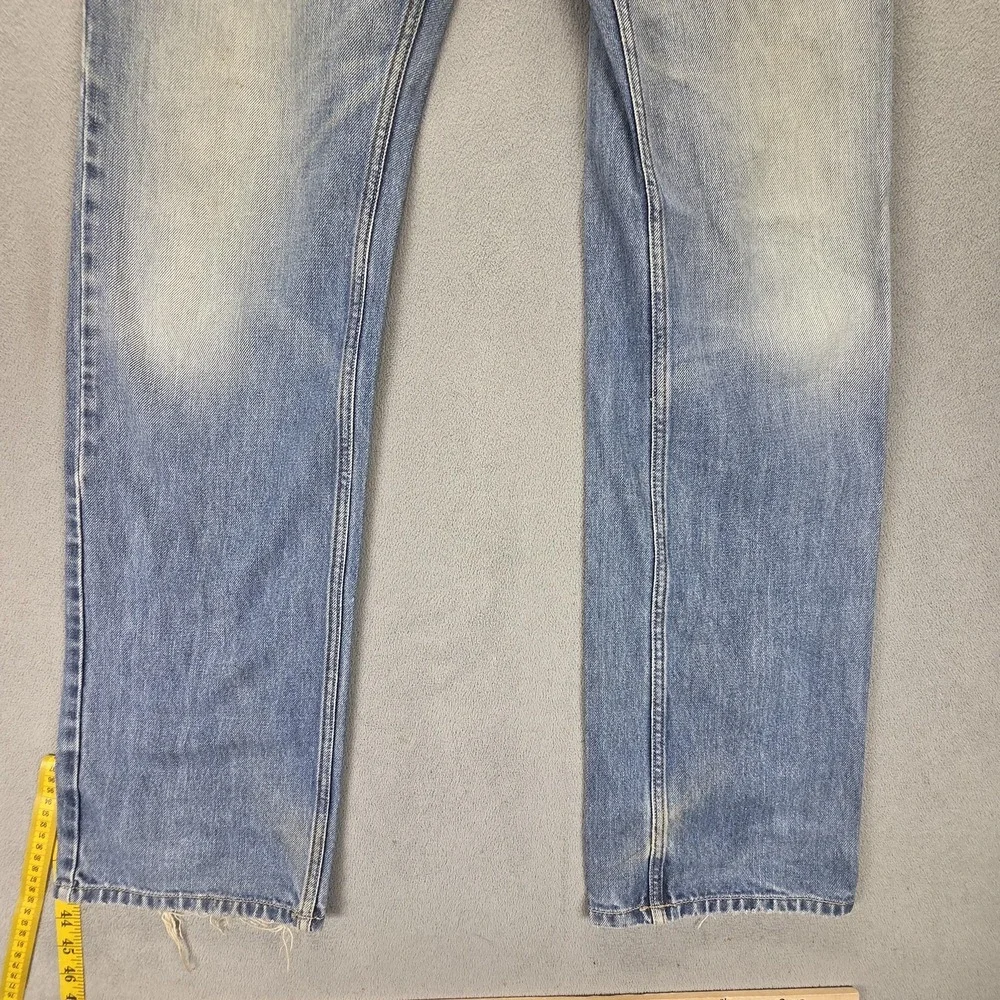 Diesel Jeans Mens 32x34 Blue Larkee Regular Straight Light Wash Button Fly 0073P